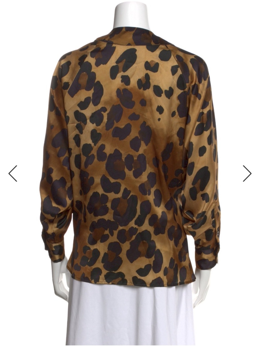 Smythe Brown and Black Leopard-Print Wrap Blouse - Picture 3 of 3